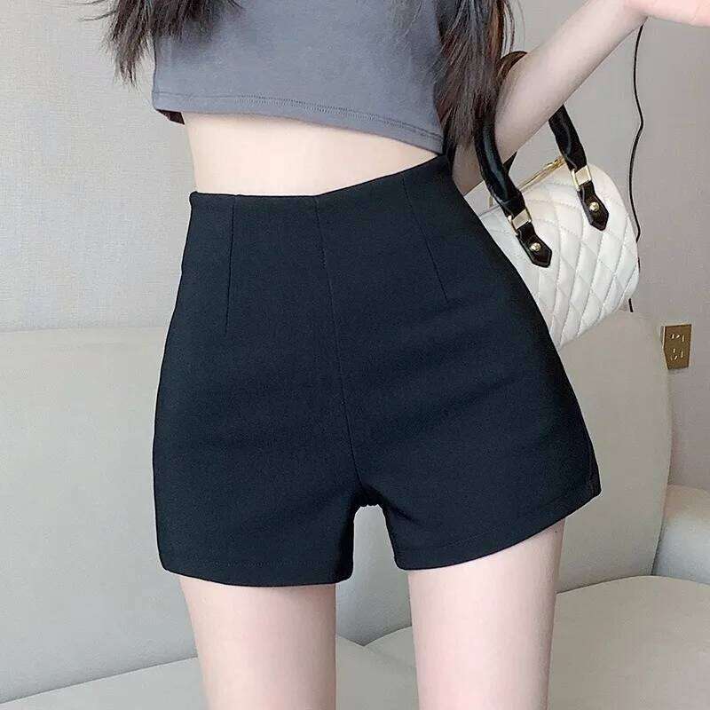 White shorts women in summer, tight fit, high waist, slimming and anti glare, A-line hot pants for outerwear XJ260206
