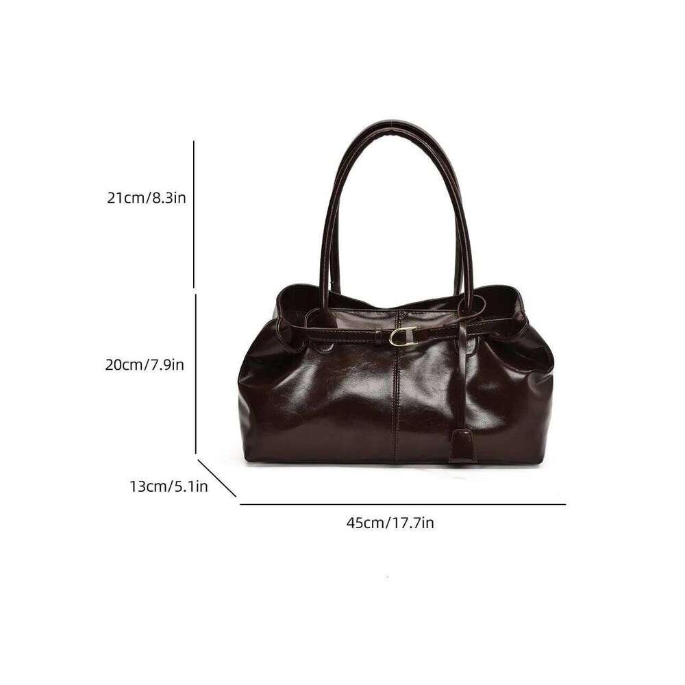 Oil PU Leather Hobo Handbag Slouchy Shoulder Retro Top-Handle Bag Large Bags for Women Gilrls Tote Work Shopping Travel Z260207 - view 6