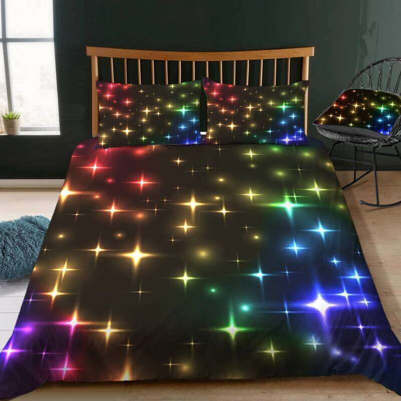 Stars Bedding Night Sky Kids Girls Boys Duvet Set Dark Blue Home Textiles Galaxy Bedclothes Men Women Soft Quilt Cover XJ260206