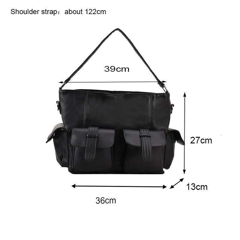 Female Stylsih Tote black Hobo Handbag Large Capacity Shoulder Ladies Soft PU Leather Messenger Bags Women Shopper Bag Y260204