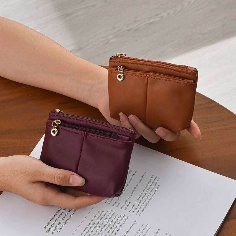 Women Men Coin Purse Wallet Change Purses Zipper Money Bags Cute Mini Wallets Leather Key Card Holder Small Storage Bag Y260206