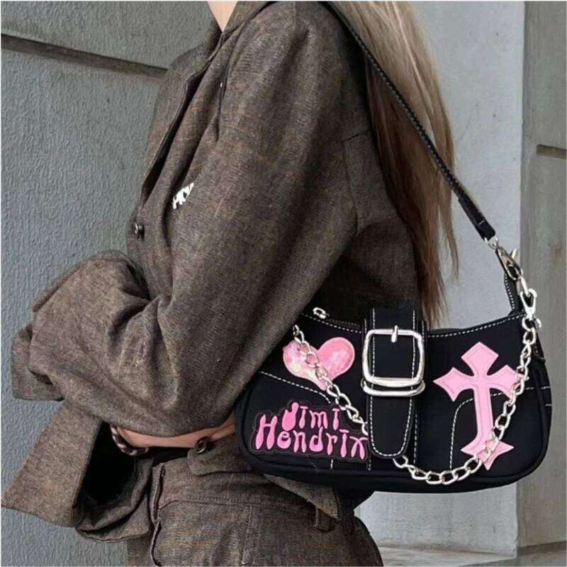 Y2k Cool Girls Small Shoulder Bags Fashion Love Letter Women's Underarm Butterfly Chain Female Clutch Handbags Messenger Bag Z260207 - view 3