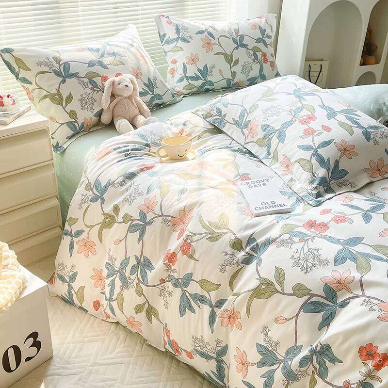 3pcs 100% Cotton Duvet Cover Fashion Elegant Floral Soft Breathable And Skin-friendly Fabric for Single Twin Bedding Set no fill XJ260206