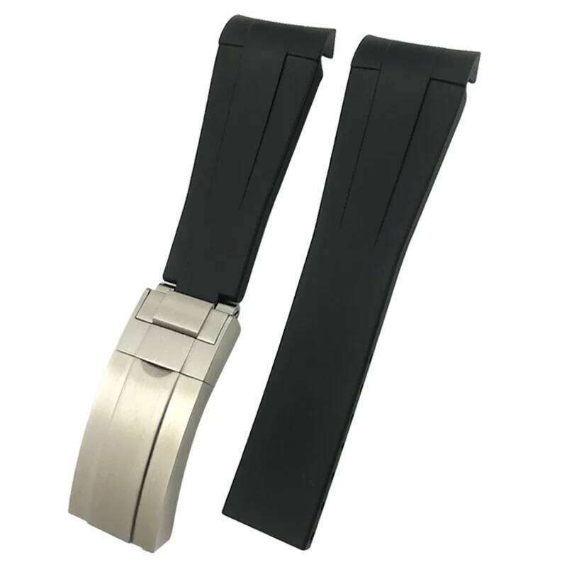 Curved End Rubber Watchband 18mm 19mm 20mm 21mm 22mm for Rolex Submariner GMT Daytona Datejust Explorer 2 Silicone Watch Strap Z260207