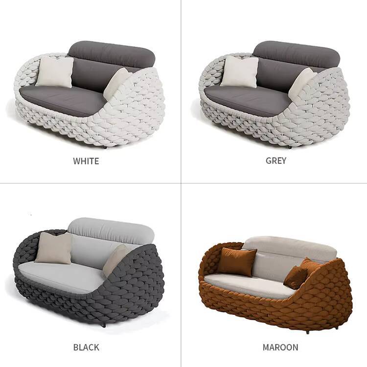 Modern Luxury Garden Furniture Hotel Leisure Outdoor Woven Rope Aluminum Patio Sofa Set Villa Vacation Balcony