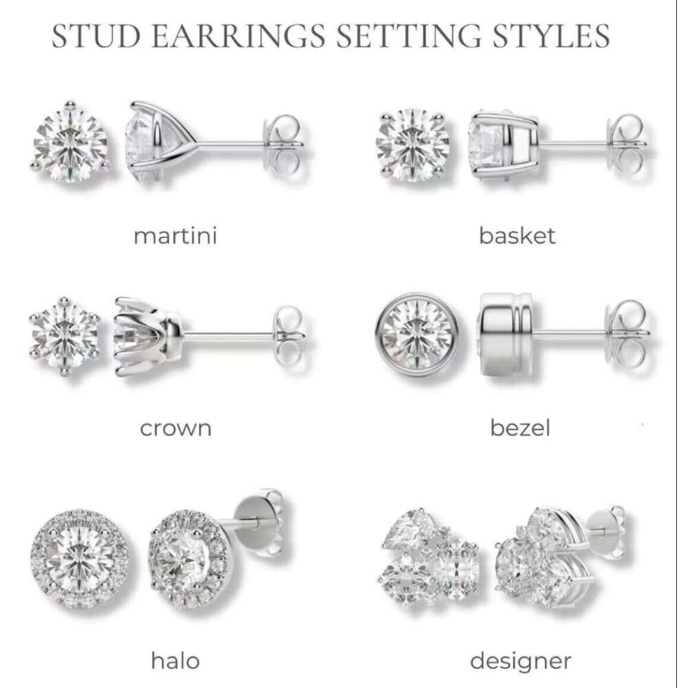 Custom Carats Shapes IGI Certified Studs Wholesale 9K 10K 14K 18K Solid Gold Lab Grown Diamond Earrings