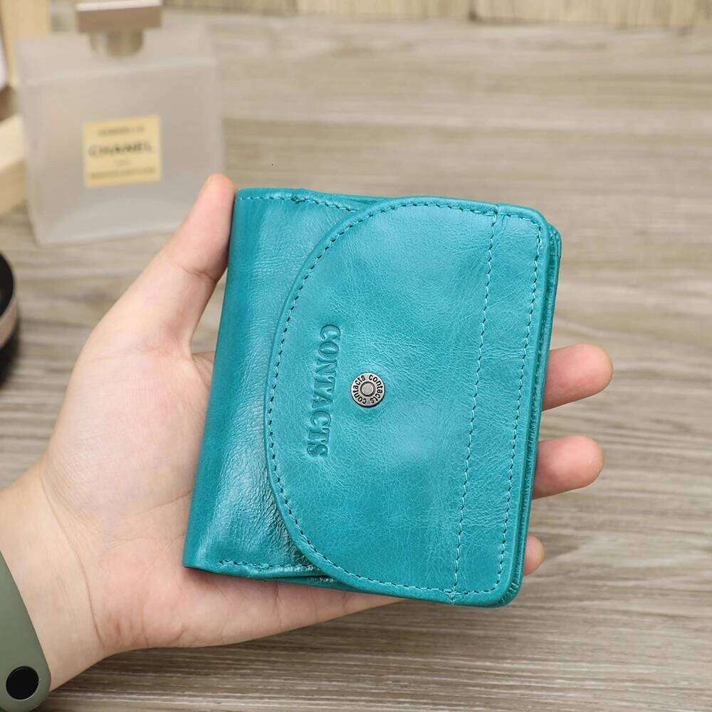 Contact's Women Short Wallets Genuine Leather Mini Coin Purse Fashion Money Bag Femal Card Holder Wallet Gift for Girls Cartera Y260206