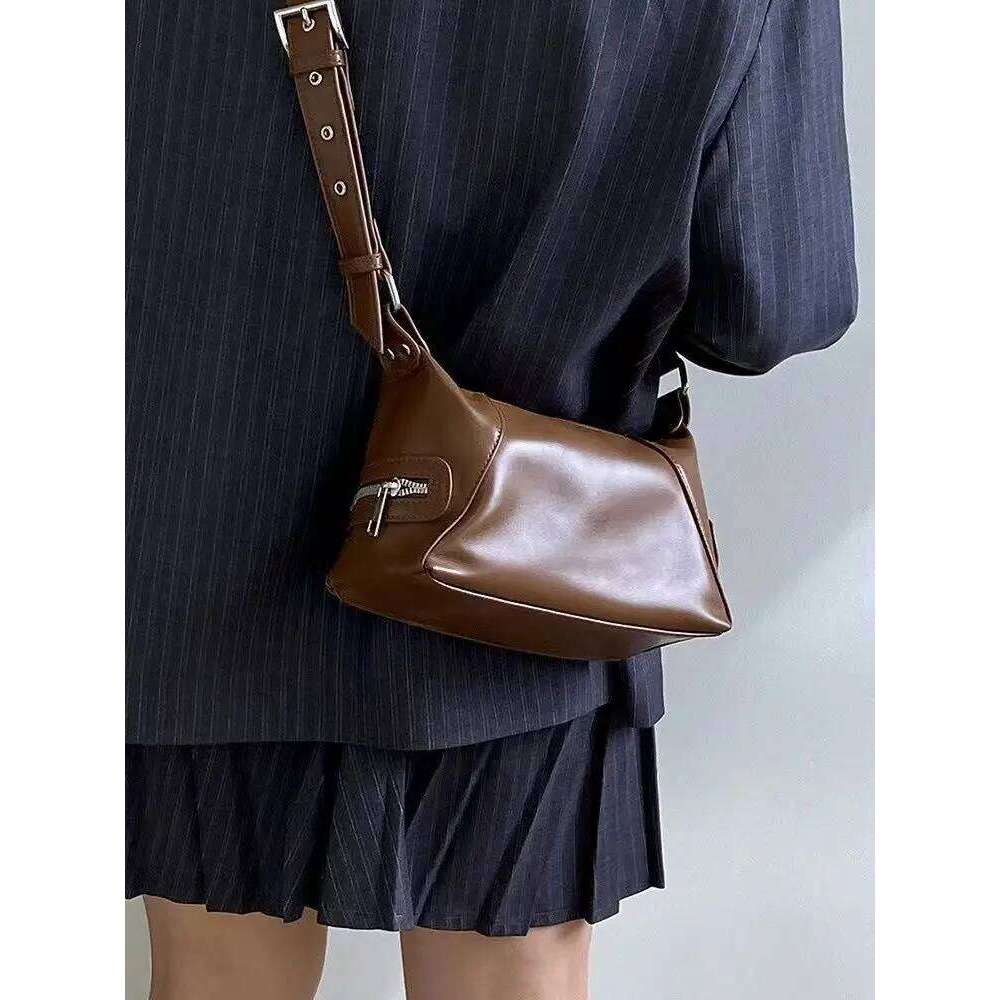 Vintage Thread Y2k Women's Shoulder Bags Cool Hot Girls Crossbody Underarm Bag PU Leather Female Handbags Fashion Purse Y260205