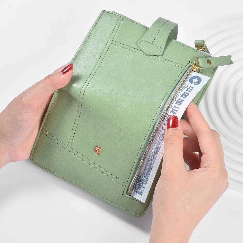 New Ladies Europe and America High Quality PU Leather Short Folding Purse Vertical Double Zipper Fashion Women's Wallet Y260206