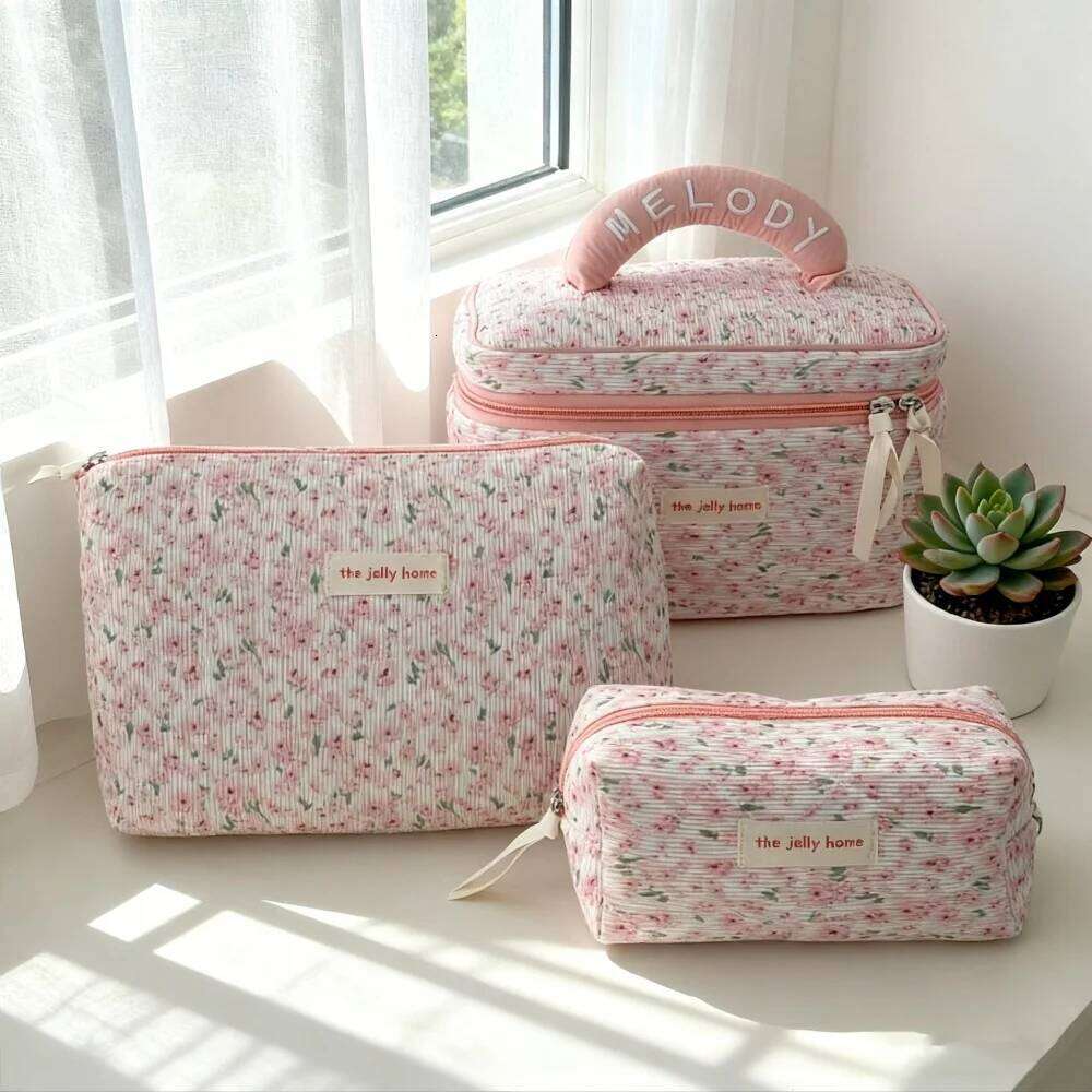Organizer Cosmetics Pink Gifts for Women Makeup Clutch Vanity Toiletry Bag For Traveling Cosmetic Pouch Large Y260206