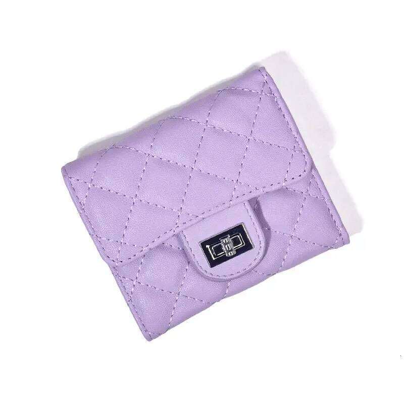 Multiple Slots Diamond Lattice Holder Women's Exquisite Short Wallet Coin Purse Large Capacity Card Cash Storage Pouch Y260206