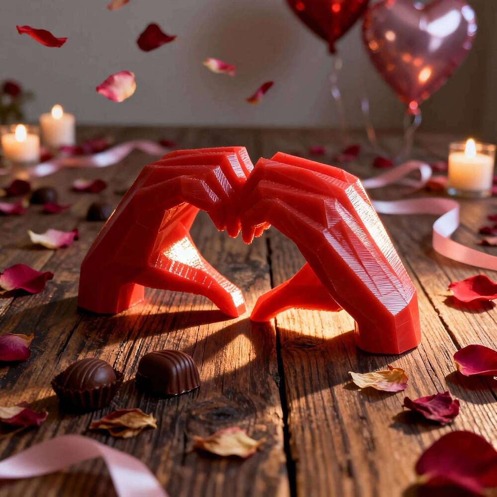 Valentine's Day gift, Hand-shaped sculpture ornament, the hands form heart full of ingenuity It serves as a romantic S260204
