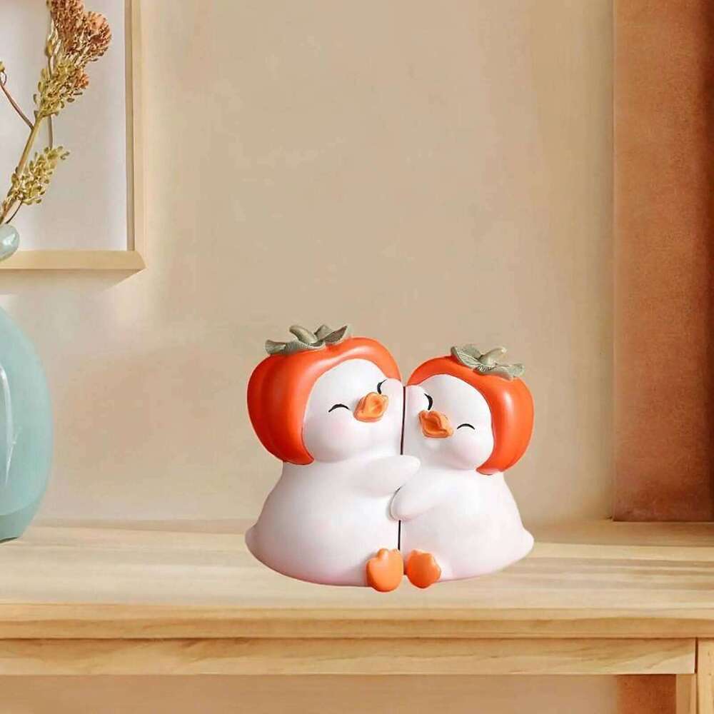 Resin Cartoon Couple Ducks Figurine Valentine's Day Gift Desktop Decoration for S260204