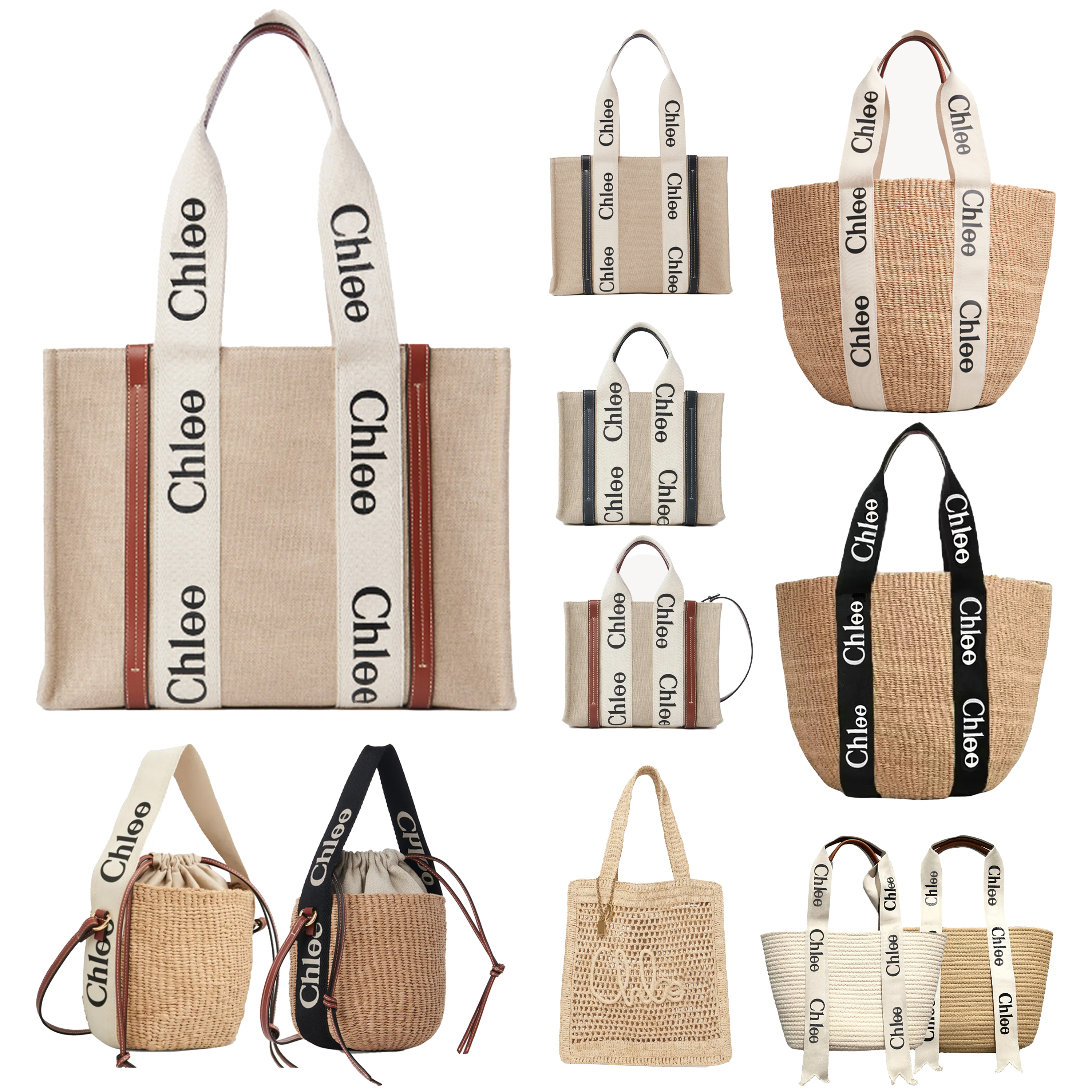 Tote Bag Designer Bag Summer Woven Fabric Bag Linen Canvas Shoulder Bag Luxury Women's Handbag Beige Woody Printed Bag Handwoven Straw Bag Large Capacity Underarm Bag