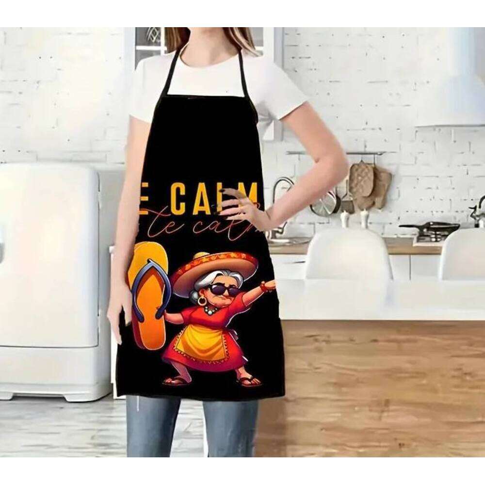 Vibrant Mexican inspired with "Te Calmas" Design Wide Strap, Kitchen Fashion, Everyday Apron S260205