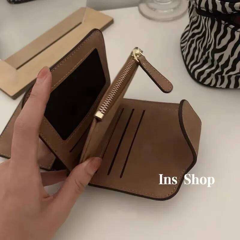 Fashion Women's Short Wallets PU Leather Matte Small Casual Coin Purse Zipper Money Bag Hasp Clutch Credit Card Holder Clip Y260206