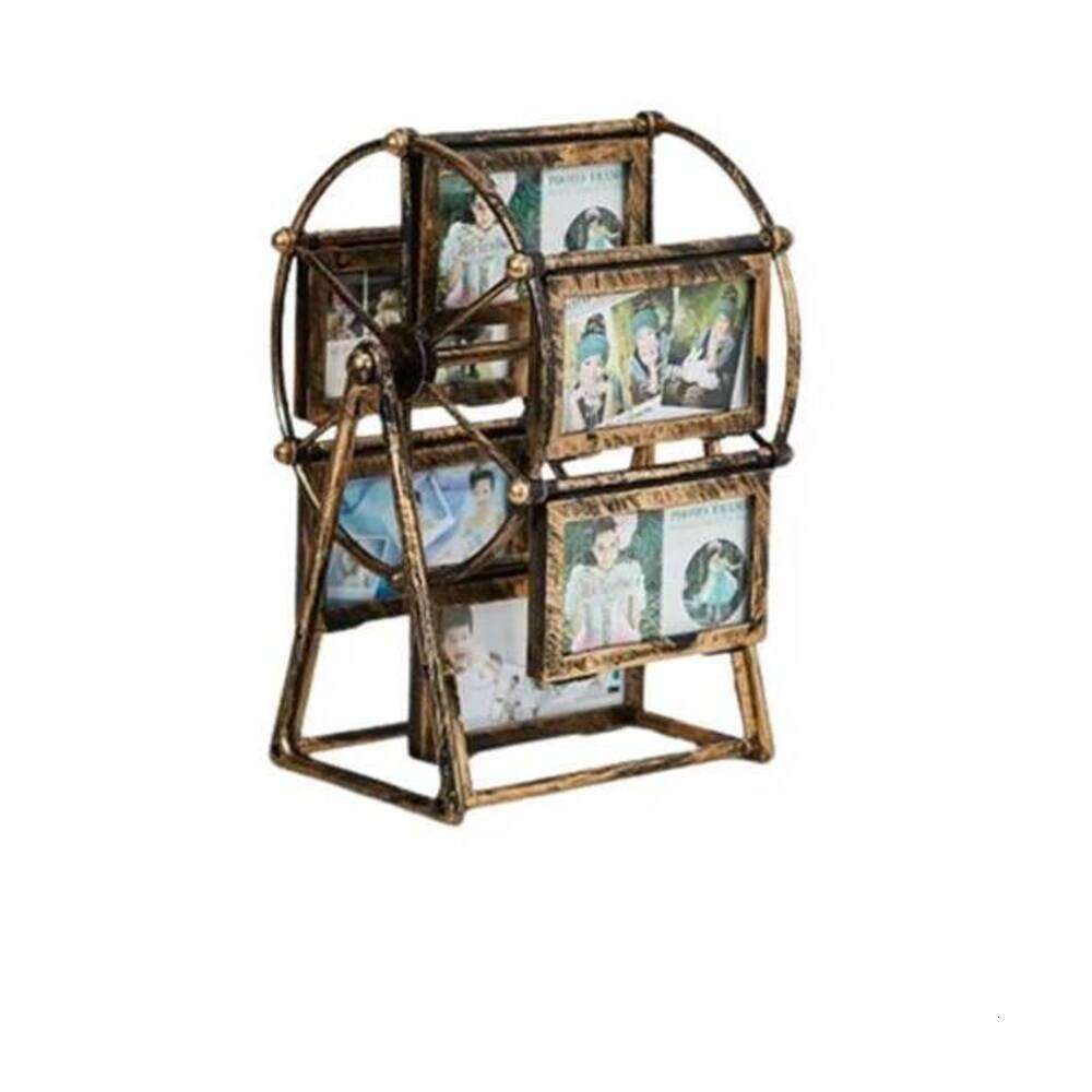 VELIF-2X Rotating Windmills Wheel Picture Photo Album Self Assembly Wedding Family Photograph Frame Home Desktop Decor A S260205