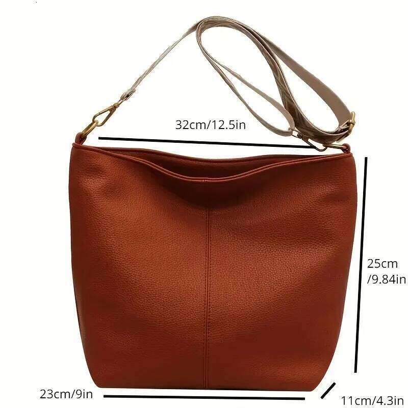 Simple Large-capacity Crossbody Casual Multi-functional Commuter PU Leather Texture Shoulder Bag Y260204