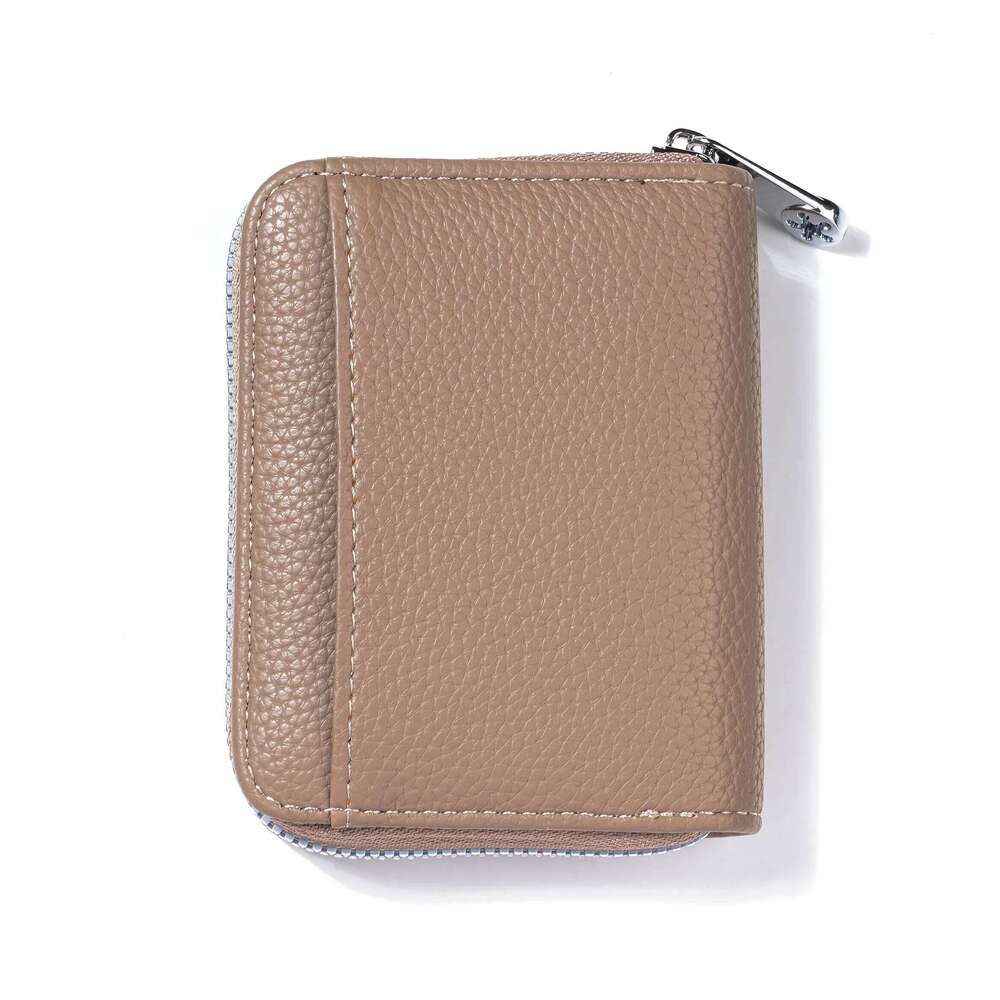 Genuine Leather Women's Mini Compact Short Coin Purse with Lychee Grain Multipurpose Small Wallet for Daily Use Travel Y260206