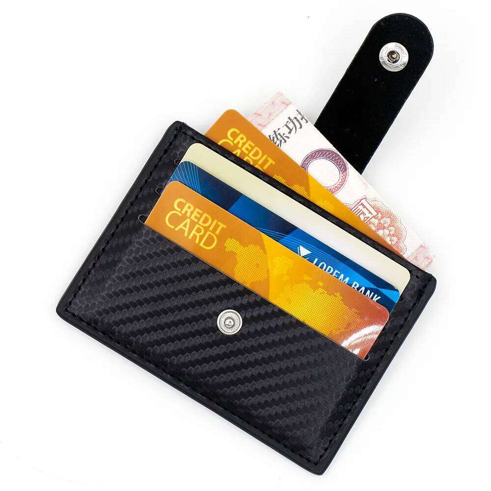 New Fashion Carbon Fiber Pattern Holder PU Leather Men Credit Case ID Card Wallet Y260206