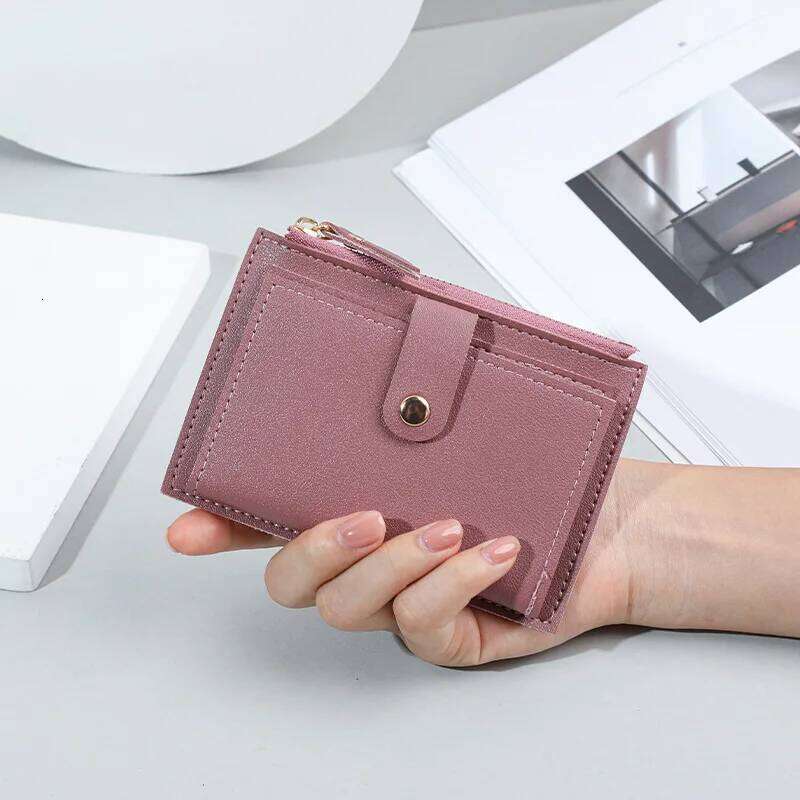 Minimalist Fashionable Short Bag Ultra-thin Mini PU Leather Zero Women's Credit Card Holder Wallet Y260206