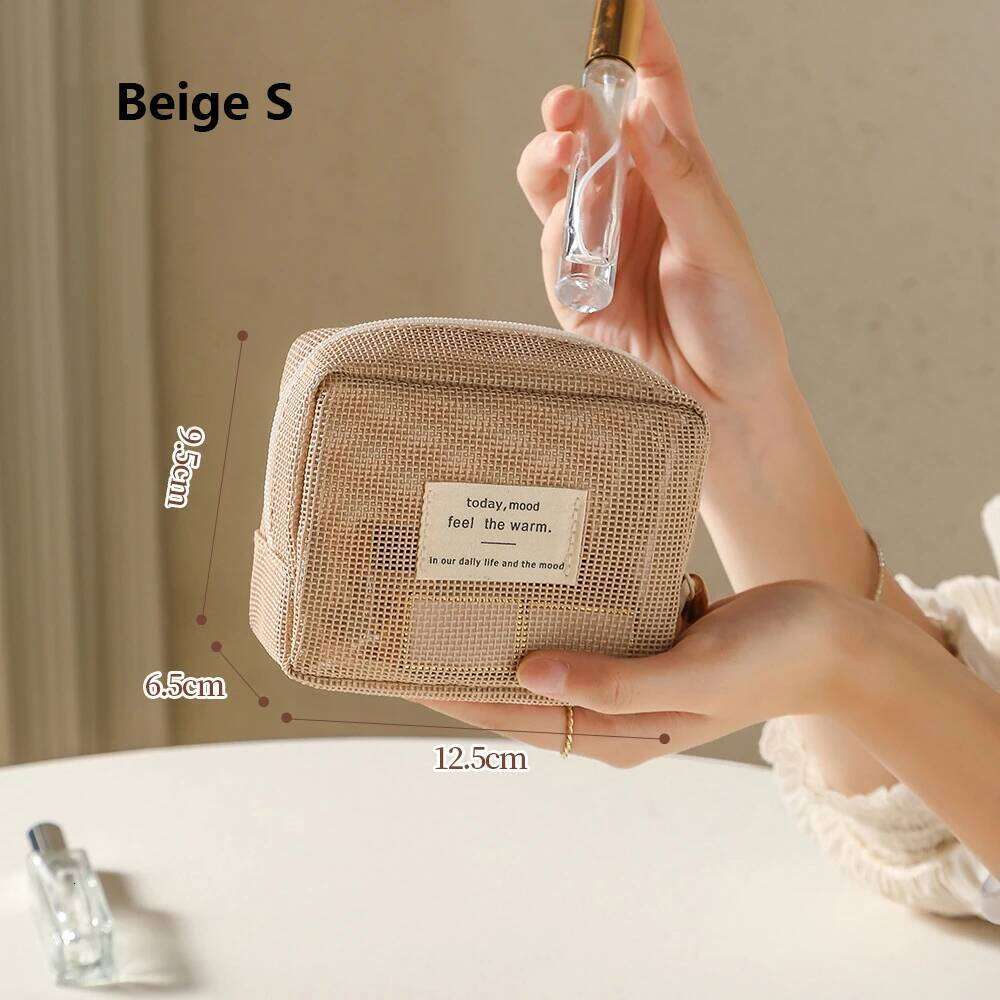 Mesh Clear Tote Makeup Storage Pillow Toiletry Cosmetic Washbag Pouch Large Capacity Portable Women Organizer Clutch Bag Y260206