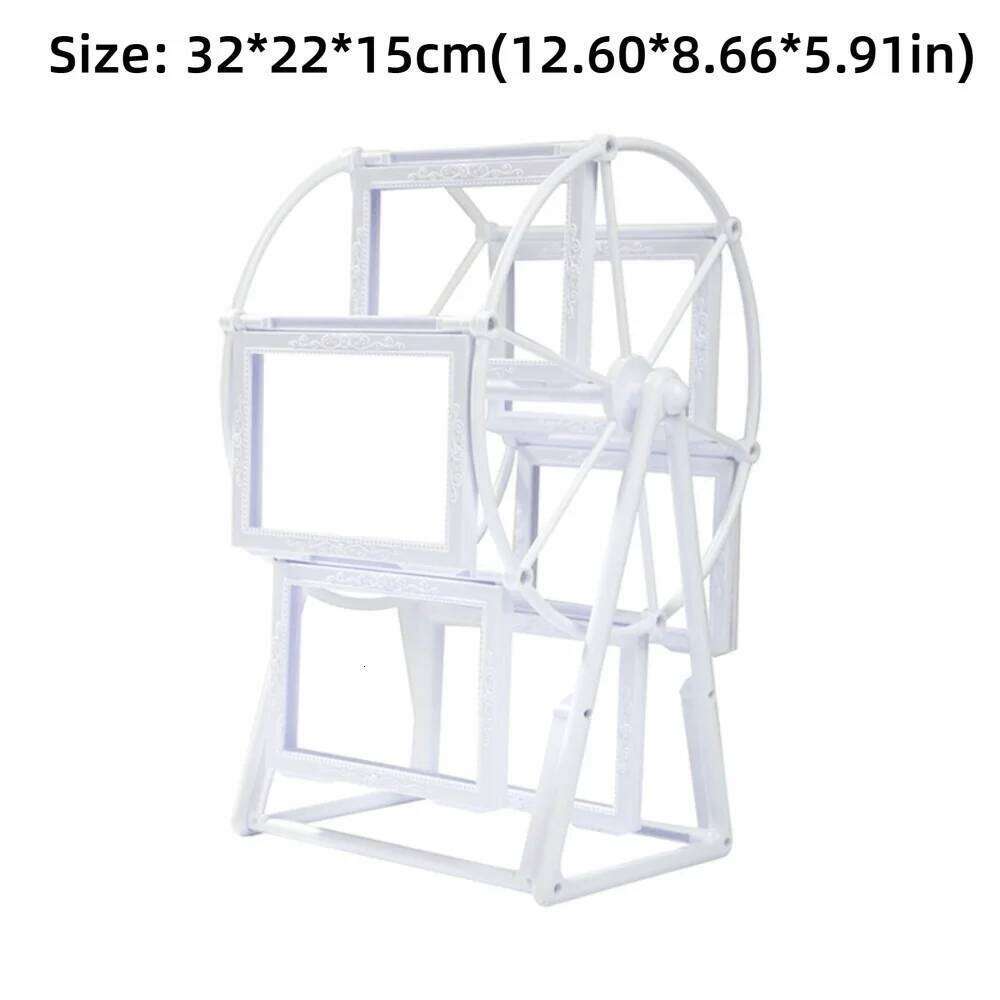 Vintage Rotating Picture 5inch 12 Photos Classic Ferris Wheel Display Frame DIY Rectangular Photo Organizer S260205 5ea