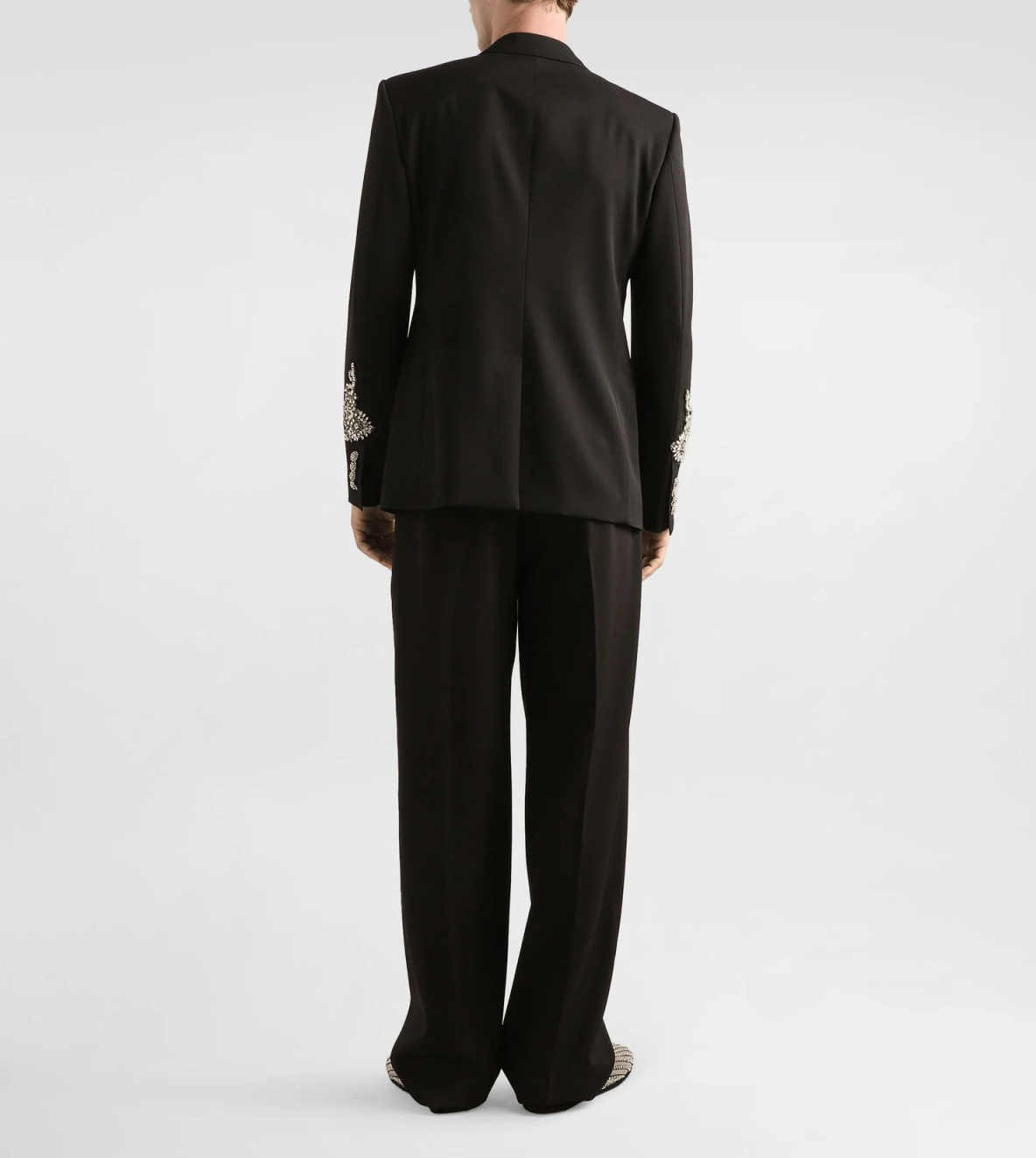 Luxurious Groom Wedding Tuxedos 2 Pieces Jacket Pant Peaked Lapel Bead Crystal Business Occasion Party Banquet Customized