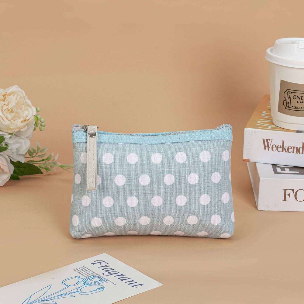 Classic Hot Selling Polka Dot Fabric Makeup Bags Waterproof Portable Zipper Wash Cosmetic Pouch Girl Phone Key Bag Y260206