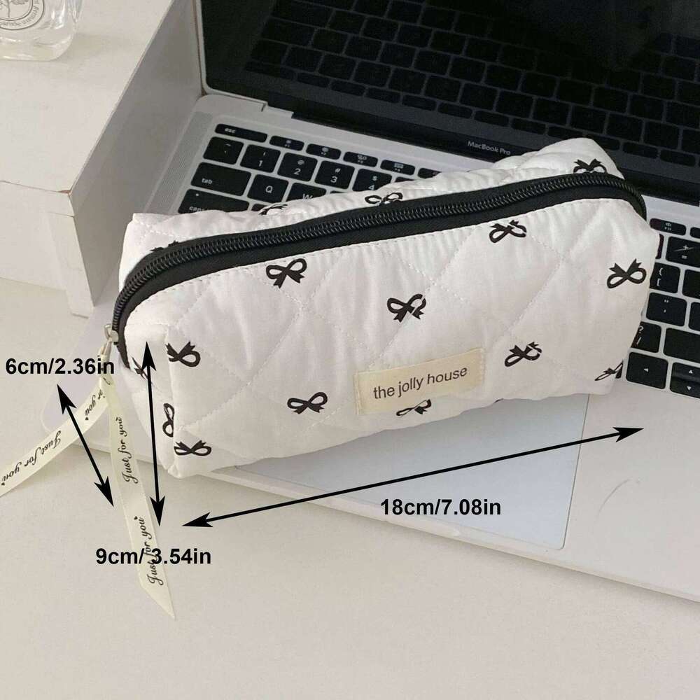 Fashion Cherry Tote Women Makeup Portable Cute Ladies Cosmetic Toiletry Storage Pouch Handbag Cotton Quilted Zipper Bag Y260206