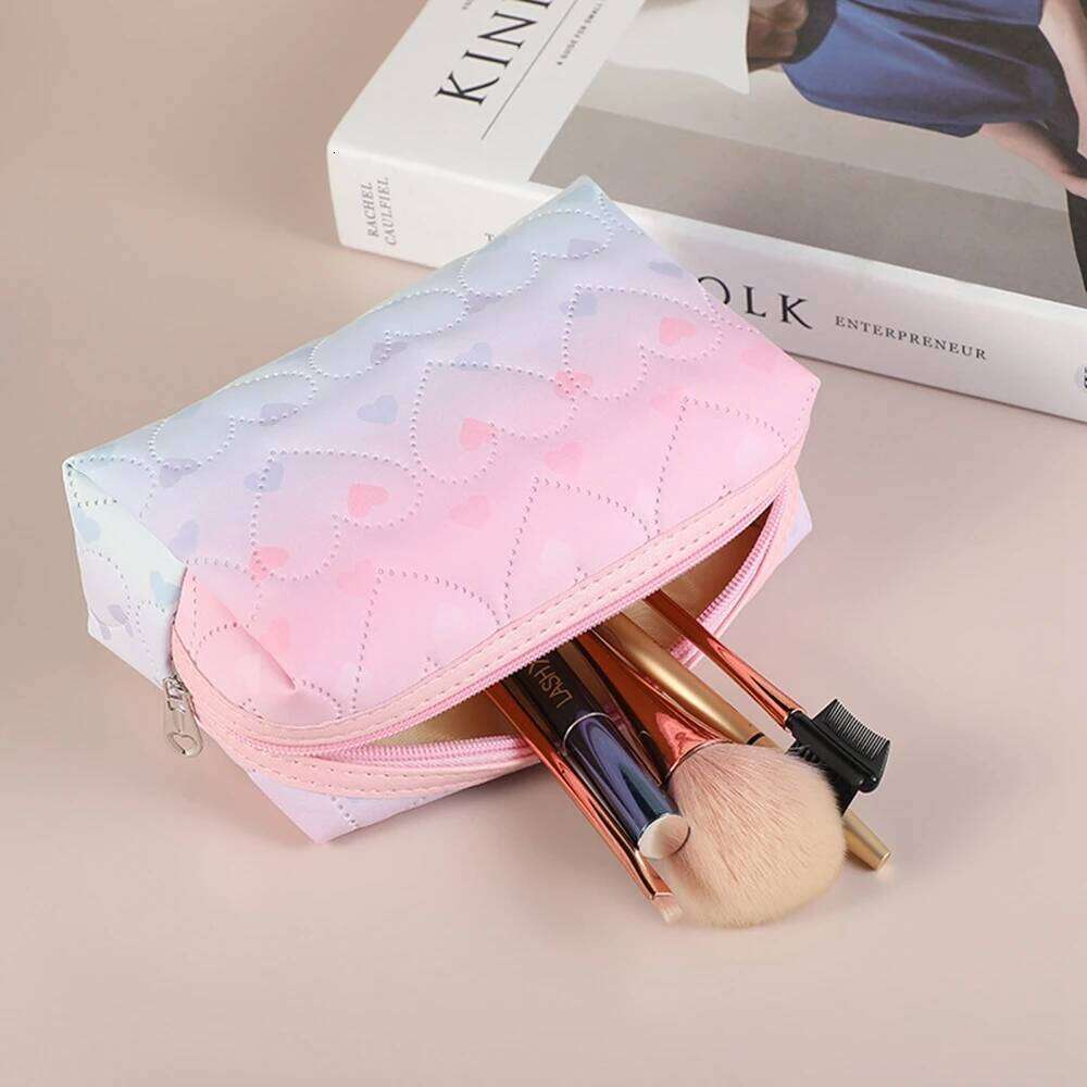 1PCS New PU Waterproof Makeup Bag Women Flowers Fashion Brand Travel Cosmetic Bags Pretty Purse Y260206