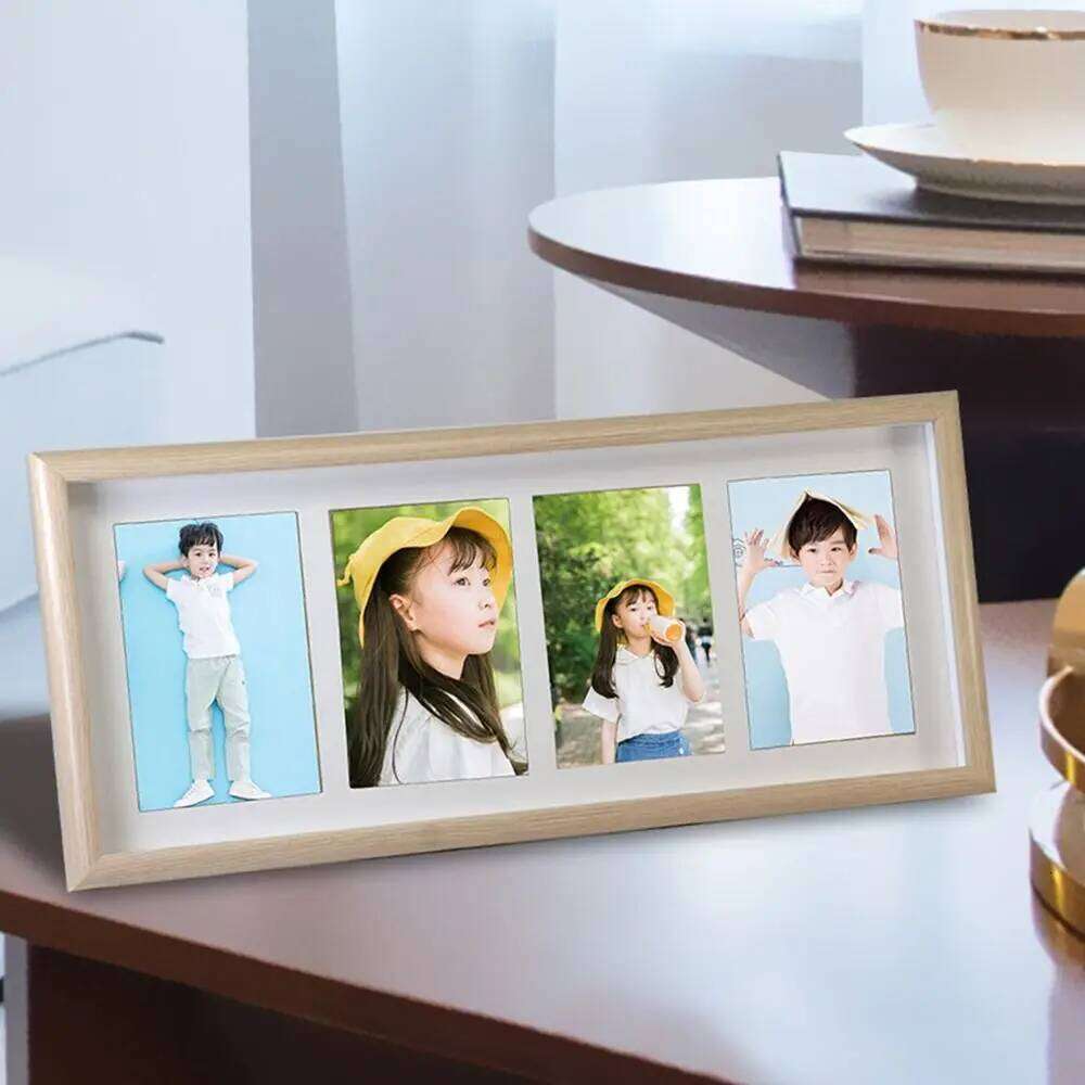 Modern 6 INCH Collage Frame Wooden High Definition Tabletop Durable Stand - up Photo Frames Desktop Decor S260205