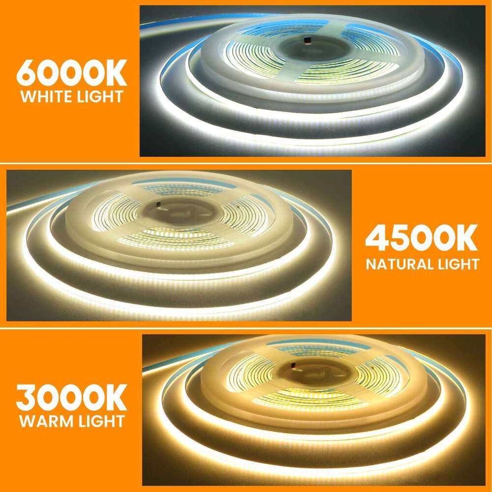 Narrow Width 3MM DC 12V 24V COB Strip 384Leds/M 3000K 4000K 6000K Warm/Natural White Home Decor Flexible Ribbon Rope LED Light Z260206