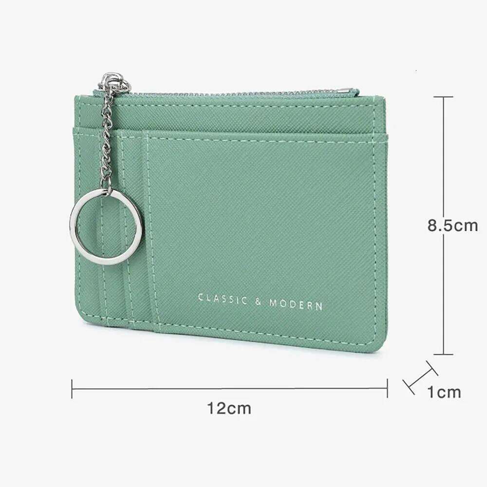 Multi Slot Coin Purse Mini Wear-resistant PU Leather Card Wallets Zipper Wallet Money Bag Students Y260206