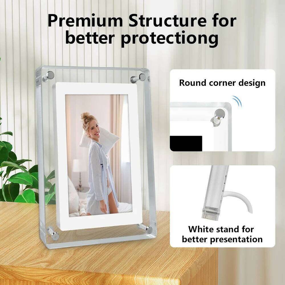 Acrylic Digital Photo Frame 5 Inch 1200mAh Vertical Display IPS Screen 4G Memory Battery Porta Retrato digital picture frame S260205