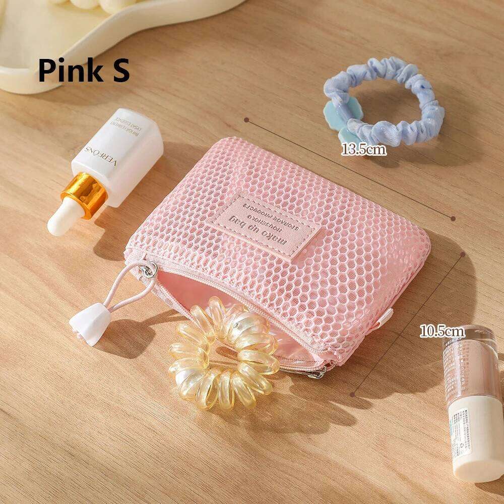 Mesh Clear Makeup Storage Small Pillow Lipsticks Cosmetic Washbag Pouch Large Capacity Mini Women Organizer Clutch Bag Y260206