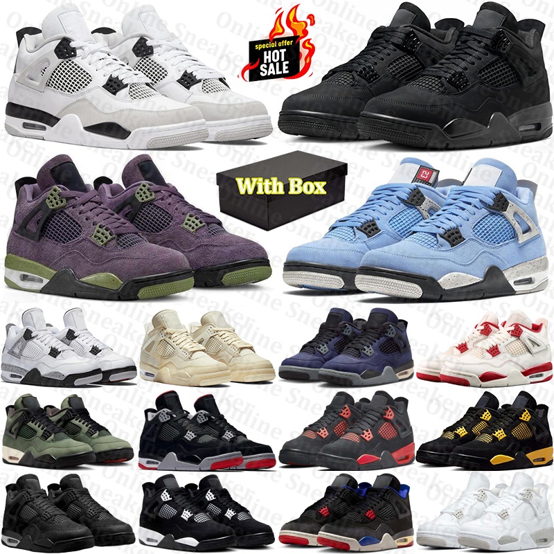 free shipping with box Basketball 4 Shoes jordan4men Designer j4 4s sneakers black cat trainers for mens womens sneaker chaussures scarpe trainer