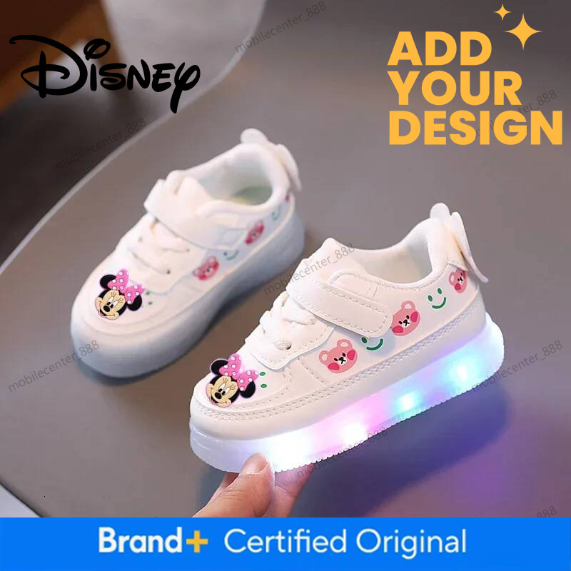 Disney Mickey Mouse Spring Autumn And Winter Children's Lighting Casual Shoes Pu Girls And Boys LED Sneakers Board Shoes - view 5
