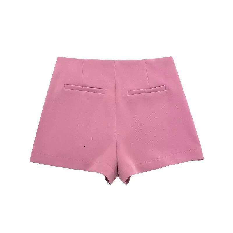 HXAO Woman Summer Asymmetrical Beige Black Pants Office High Waist Skort Women Pink Brown Skirt With Shorts XJ260206