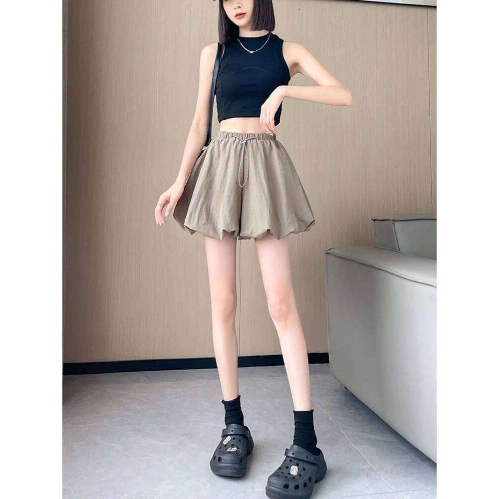 Lantern Shorts Women Fashion Simple Leisure High Waist All-match Pockets Hot Fit Summer Female Streetwear Students Youth Ladies XJ260206