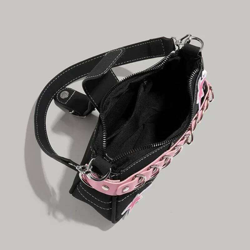 Star Pattern Y2K Hot Girl Chain Shoulder Bags for Women Black Pink Handbag Luxury Grunge Bag Gothic Motor Style Sling Z260207 - view 6