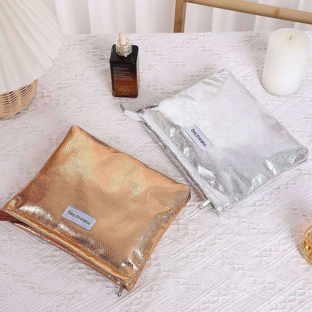 Fashion Shiny Sequins Cosmetic Bag Portable Women Clutch Zipper Pouch Handbag Makeup Toiletries Storage Square Bags Wholesale Y260206