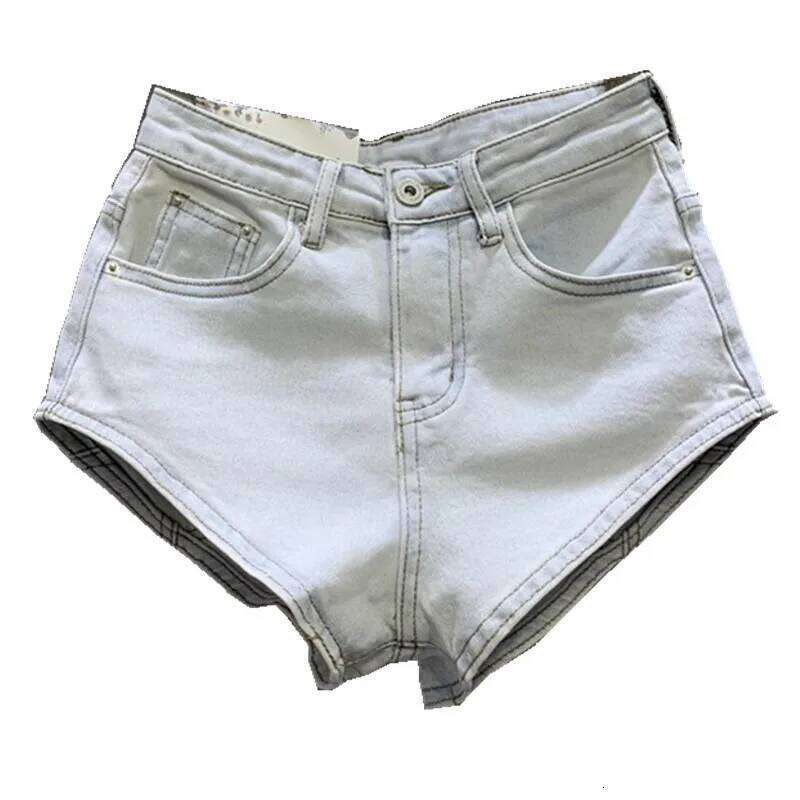 New Korean Women's Jeans Stretch Slim Cotton Denim Shorts A-line Hot Pants Women Clothing Sky Blue XJ260206