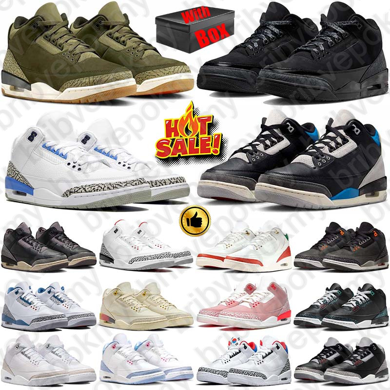 Free Shipping With Box Designer Basketball 3 3s Shoes sneakers for mens womens Black Cat Cement trainers Sports runners top