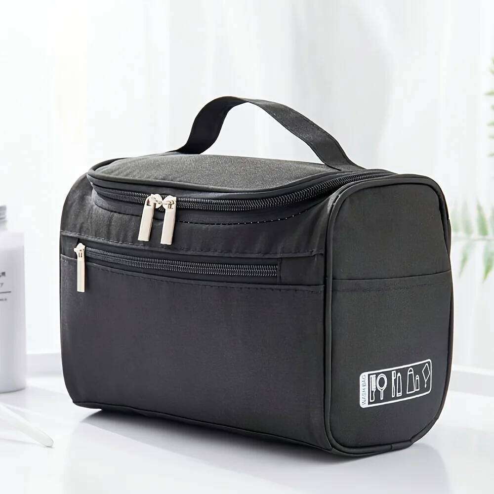 Large Capacity Travel Toiletry Bag - Multifunctional Cosmetic Organizer with Zipper for Men & Women, Durable Oxford Fabric Y260206