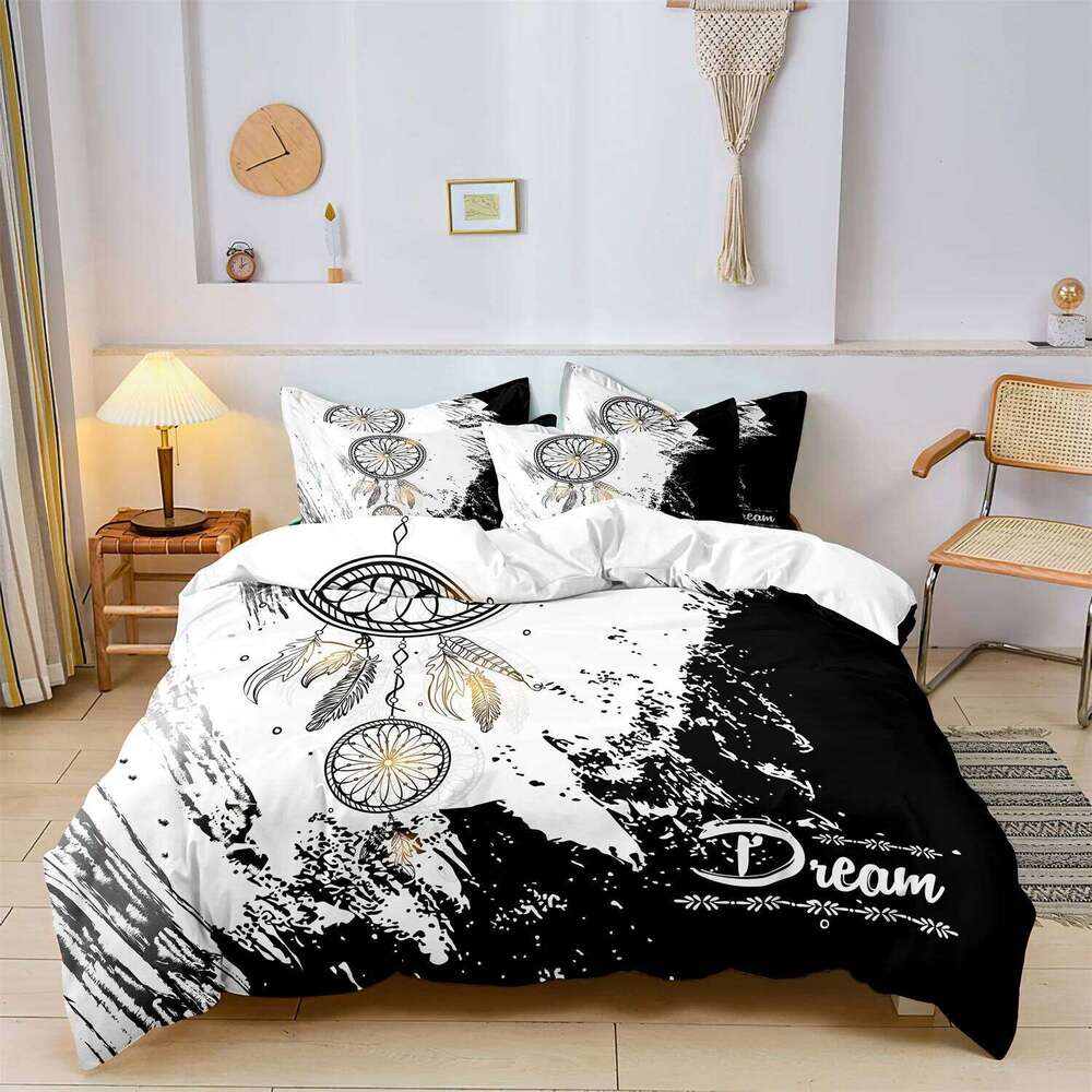 3pcs Dream Catcher Pattern Soft Comfortable Bedding Set For Home Bedroom 1 Duvet Cover & 2 Pillowcases XJ260206