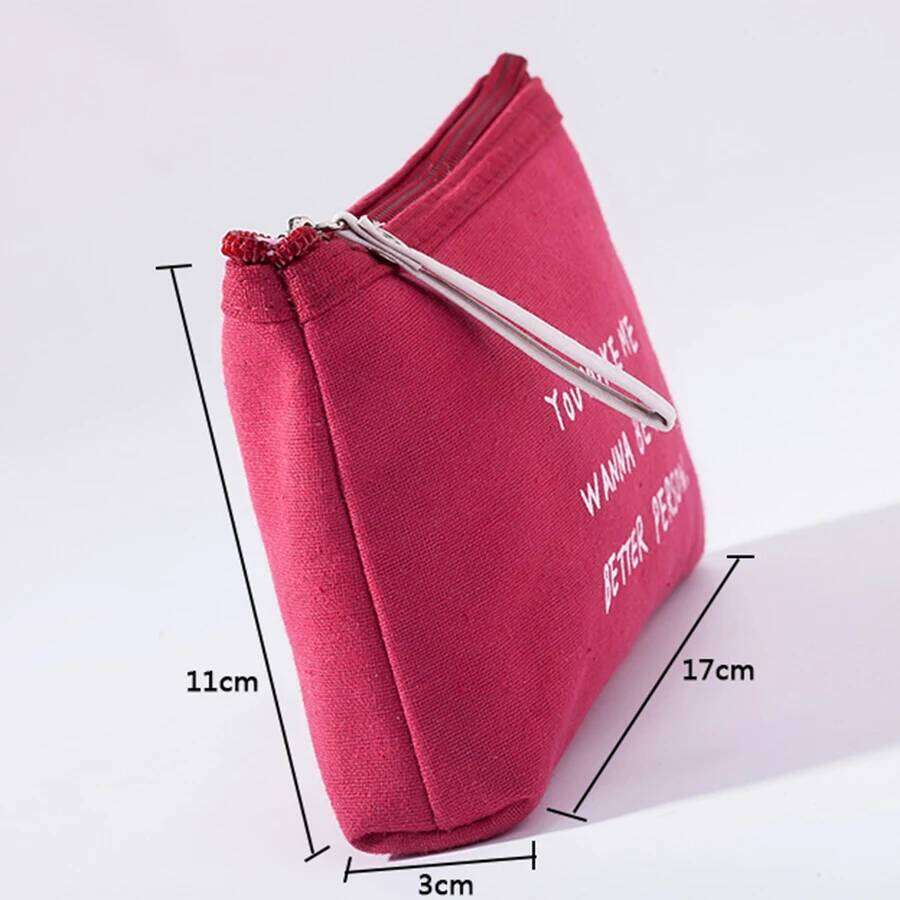 Three piece multifunctional fashionable canvas letter makeup Fabric Zipper Handbag Modern minimalist style change phone bag Y260206