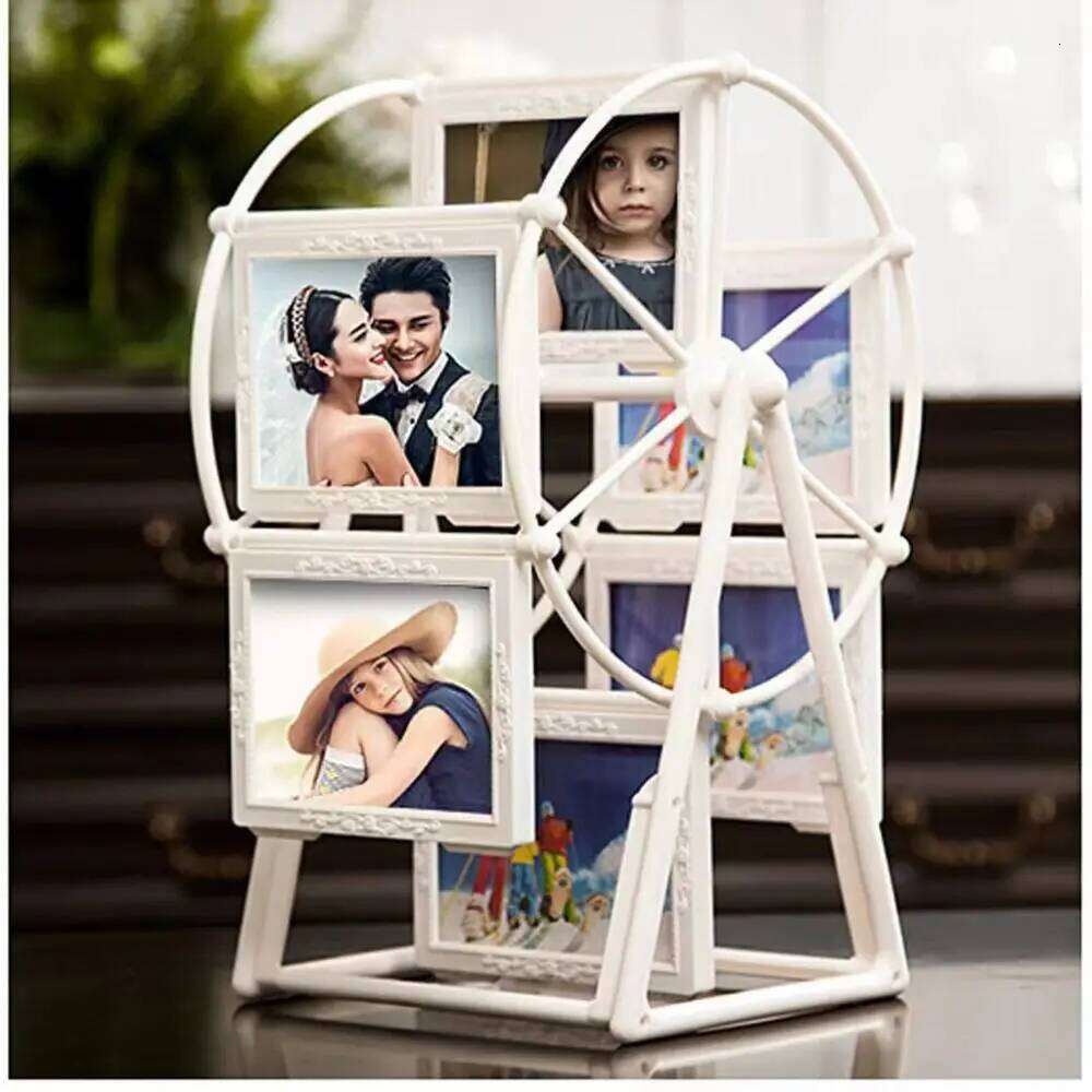 Lightweight Rotating Windmill Stable Simple Ferris Wheel Photo Holder Unique Design DIY Picture Frame Desktop S260205