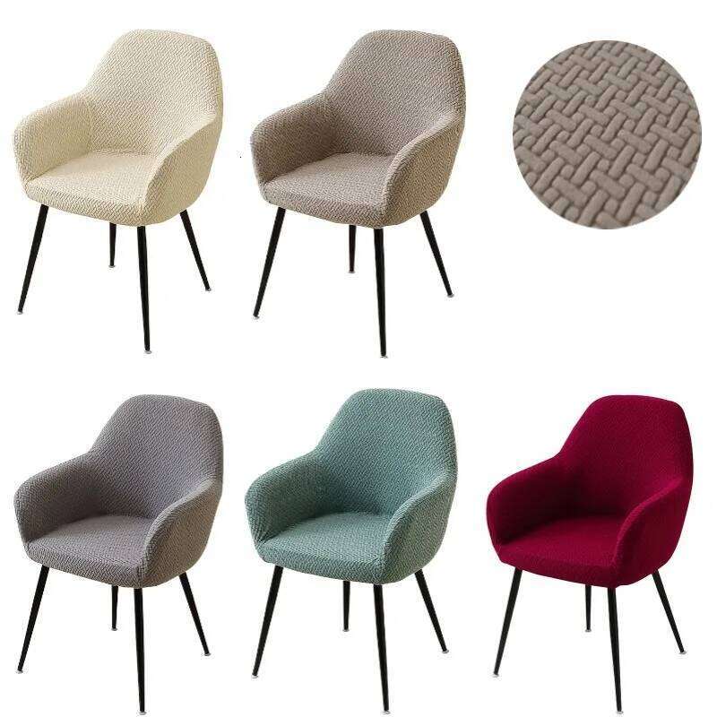 1/2/4/6Pcs Jacquard High Arm Chair Cover Stretch Dining Chairs Slipcover Anti-slip Office Armchair Covers for Hotel Home Wedding 26W0207