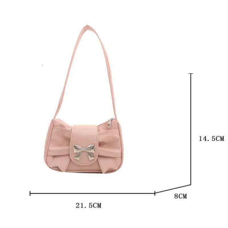 PU Leather Trendy Bow Shoulder Handbag Casual Underarm Daily Commuting Lady Banquet Bag Business Women's Bags Z260207 - view 7